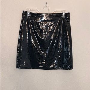 Black Fashion Nova Latex Mini Skirt